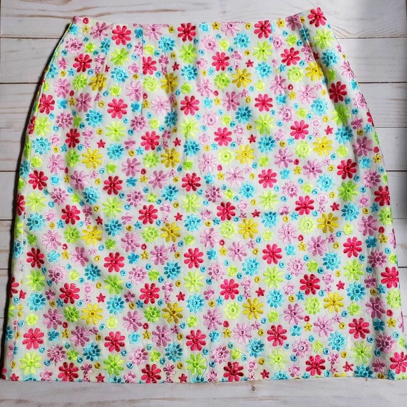 Lilly Pulitzer Dresses & Skirts - Sold Lilly Pulitzer} New Embroidered Floral Skirt